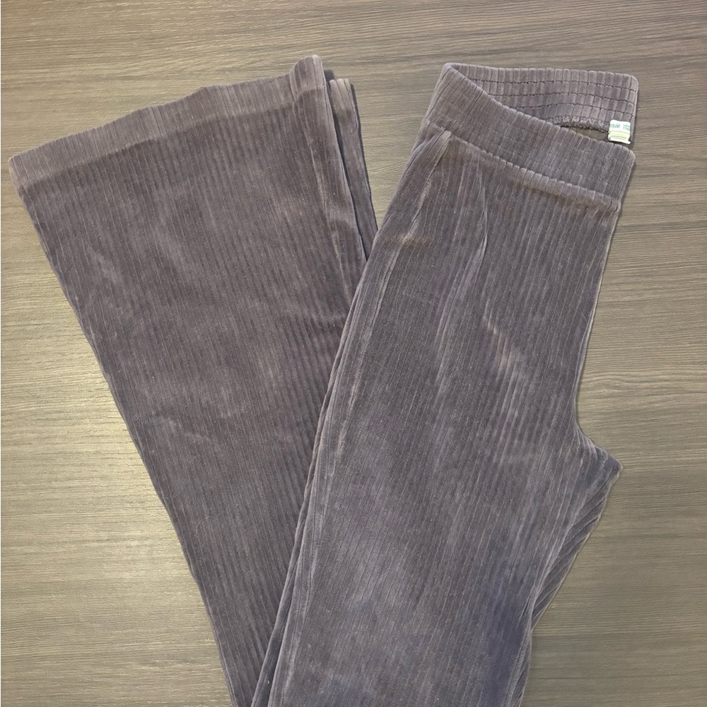 Aerie Grey Corduroy Flare Leggings